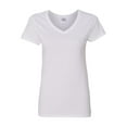 thumbnail image 1 of Gildan - Heavy Cotton Women’s V-Neck T-Shirt - 5V00L - White - Size: 2XL, 1 of 4