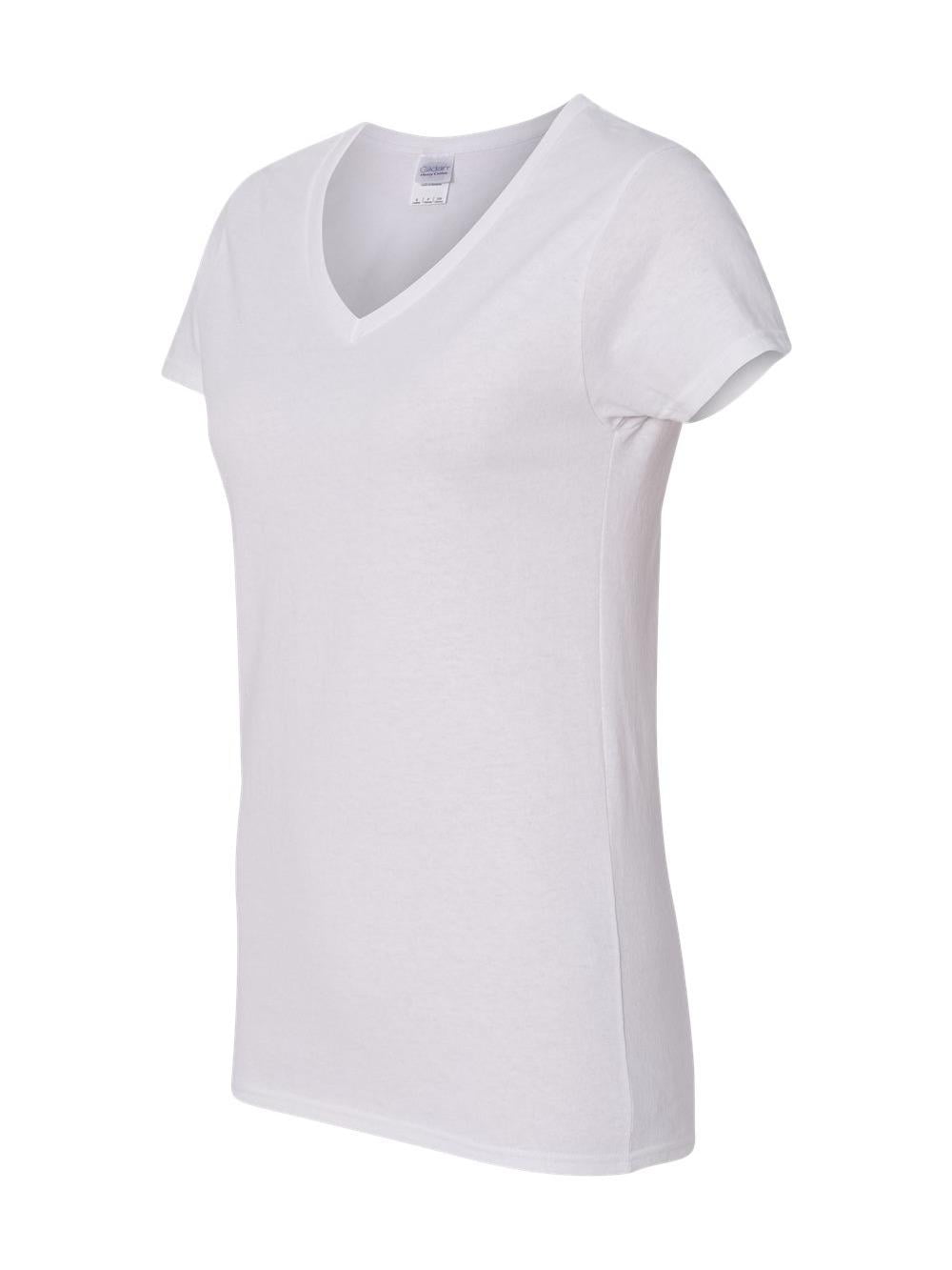 - Heavy Cotton Women’s V-Neck T-Shirt - 5V00L - White - Size: M