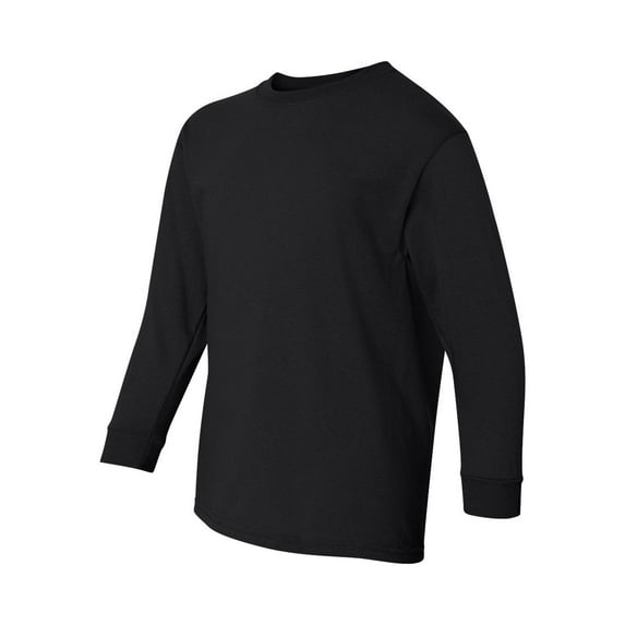 Gildan - Heavy Cotton Youth Long Sleeve T-Shirt - 5400B - Black - Size: S