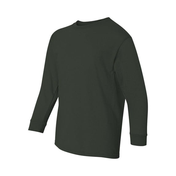 Gildan - Heavy Cotton Youth Long Sleeve T-Shirt - 5400B - Forest Green - Size: XL