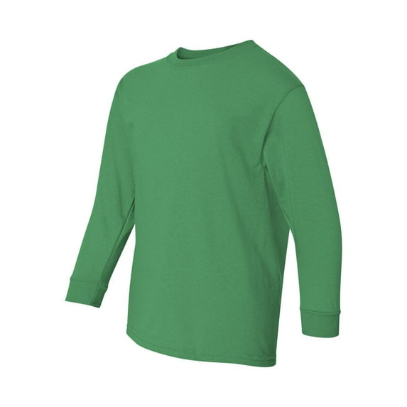 Gildan - Heavy Cotton Youth Long Sleeve T-Shirt - 5400B - Irish Green - Size: S