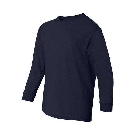 Gildan - Heavy Cotton Youth Long Sleeve T-Shirt - 5400B - Navy - Size: S