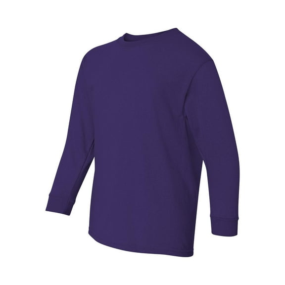 Gildan - Heavy Cotton Youth Long Sleeve T-Shirt - 5400B - Purple - Size: XL