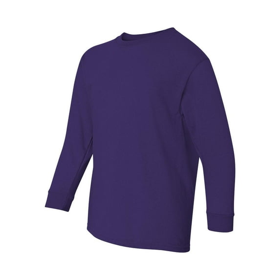 Gildan - Heavy Cotton Youth Long Sleeve T-Shirt - 5400B - Purple - Size: XL