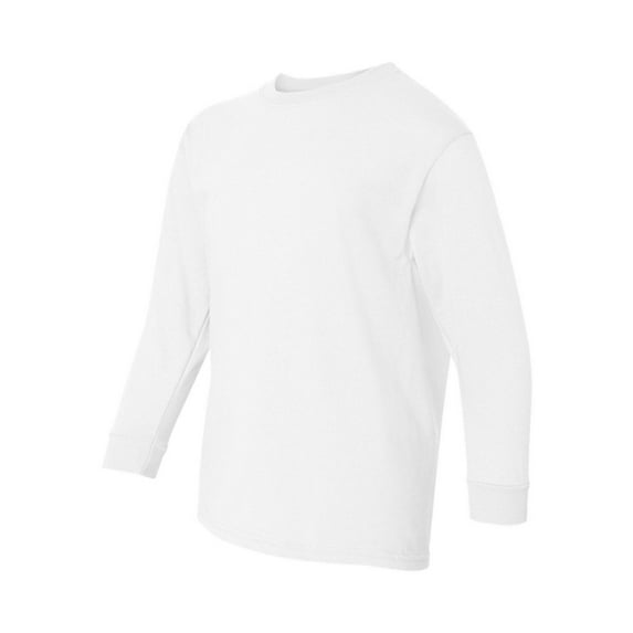 Gildan - Heavy Cotton Youth Long Sleeve T-Shirt - 5400B - White - Size: S