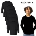 thumbnail image 1 of Gildan Heavy Cotton Youth Long Sleeve T-Shirt - Youth Tee Shirt Boys - Bulk Tee | 100% Cotton | Forest Green | Size L - Pack of 6, 1 of 8