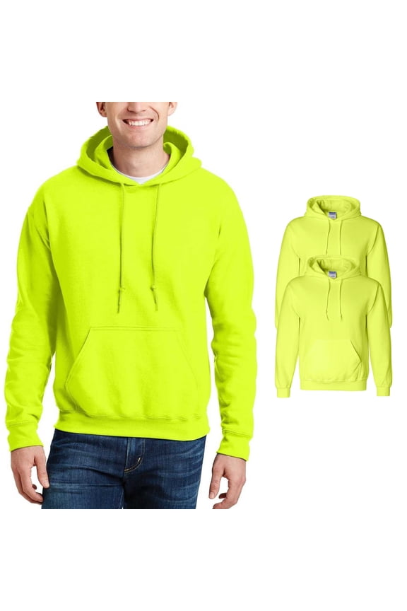 - Hi Vis Adult Hooded Sweatshirt | DryBlend With Pouch Pocket 9 oz, Classic fit Workwear Pack-2, Size XL