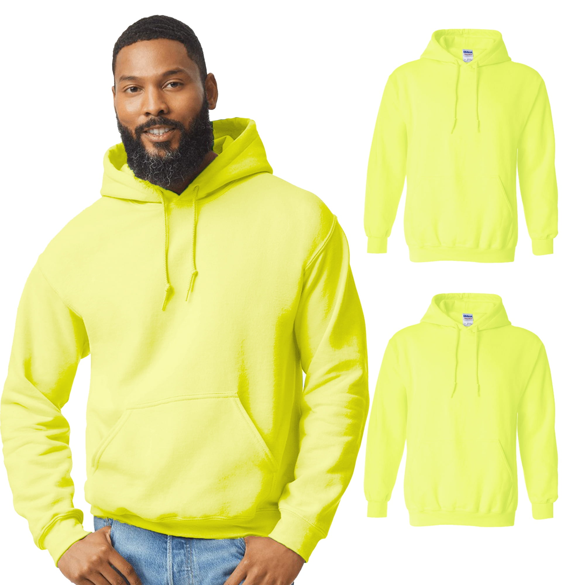 Joe's USA Bright Neon Hooded Sweatshirt - Adult Sizes S To 4XL, Soft Fleece Hoodie With Logo - View #4
