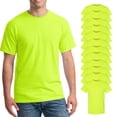 thumbnail image 1 of Gildan - Hi-Vis Safety Green Crew Neck T-Shirts, 5.3oz, High Visibility Work attire or Field gear, Size: 4XL, Pack of 12, 1 of 6