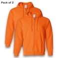 thumbnail image 1 of Gildan Hi Vis Safety Orange Full-Zip Hooded Sweatshirt for men, Pack 2 Size 2XL | High Visibility Safety Work Full-Zip Reflective Hoodie, 8 oz, 1 of 6