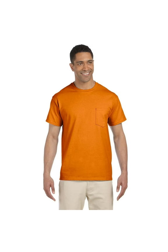 Hi Vis Safety Orange Pocket T-Shirt, Men's High Visibility Short Sleeve Work Safety Tee, S-5XL, 1 Pack