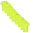 thumbnail image 1 of Gildan Hi Vis Safety Short Sleeve Shirts | 50% Cotton/Polyester Safety T-Shirts 5.3 oz | Pack of -9, High Visibility Work Shirts for Men | Colour- Safety Green, Size- M, 1 of 8