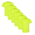 thumbnail image 1 of Gildan Hi Vis Safety Short Sleeve T-Shirt | 50 Cotton/ 50 Polyester Safety Shirts | Pack of 6, Mens High Visibility Work Shirt, Safety Green, Size M, 1 of 8
