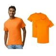 thumbnail image 1 of Gildan Hi-Vis Safety T-Shirt for Men, Durable Taped Neck Ultra Cotton Tees, Safety Orange, Pack 2, 5XL, 1 of 5