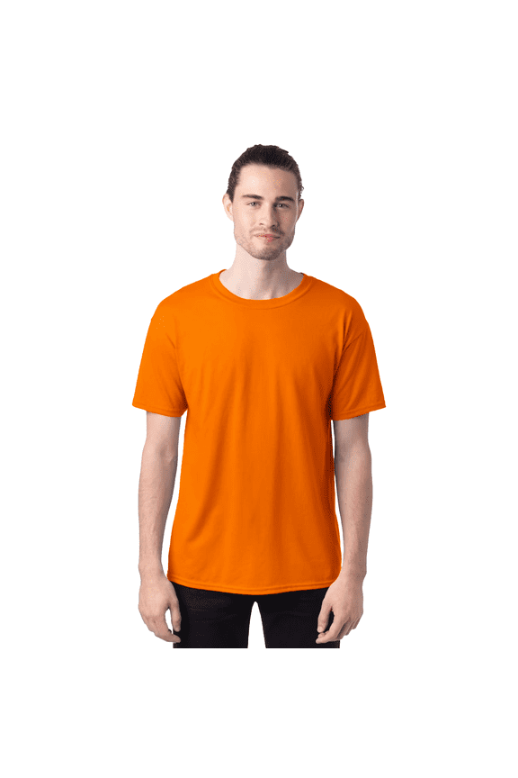 Hi-Vis Short Sleeve Safety Shirt | High Visibility Durable Construction Workwear, Safety Orange T-Shirt, 50/50 Cotton/Polyester, Size- S