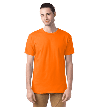 Gildan Hi-Vis Short Sleeve Shirt, Men's Safety Workwear, 50/50 Cotton/polyester, Safety Orange, 3XL