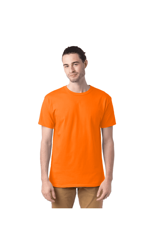 Hi-Vis Short Sleeve Shirt, Men's Safety Workwear, 50/50 Cotton/polyester, Safety Orange, L