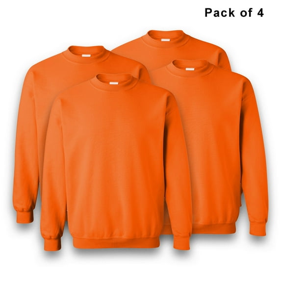 Gildan - Hi Vis Sweatshirt for Men | High Visibility Sweatshirt | Orange Work Clothes, Heavy Blend 7.8 Oz. 50/50 Cotton/polyester,4 Pack - Size 3XL