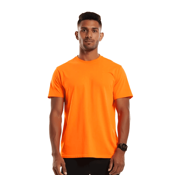 Gildan Hi Vis Work Short Sleeve T-Shirt 5.3oz High Visibility Safety Shirt for Men Safety Orange Tee 2XL