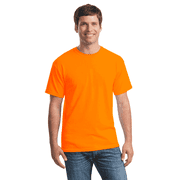 Hi Vis Work Short Sleeve T-Shirt 5.3oz High Visibility Safety Shirt for Men Safety Orange Tee S