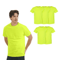 thumbnail image 1 of Gildan Hi Vis Work T-Shirt, High Visibility Workwear Short Sleeve Crewneck Tee, Safety Green Shirt Pack 5, L, 1 of 5