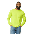 thumbnail image 1 of Gildan Hi-Viz Long Sleeve Pocket T-Shirt for Men, Ultra Cotton Crewneck Safety Green Workwear, S, 1 of 5