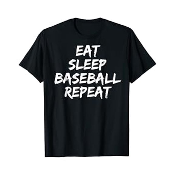 Gildan High School Baseball Player Gift Eat Sleep Baseball Repeat Hot Trending T-Shirt Unisex S To 5Xl