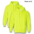 thumbnail image 1 of Gildan High Visibility Hooded Sweatshirt - 18500 Safety Green for Men | Hi Vis Fleece Heavy Blend Hoodies, 8oz, 50/50 Cotton/Polyester, 2 Pack, Size - 4XL, 1 of 6
