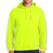 Gildan High Visibility Hoodie Sweatshirt with Pocket for Men Size-2XL | Soft Fleece 8oz Safety Green Hi Vis Work Pullover, Safety Reflective Hooded