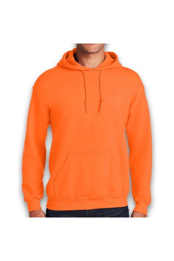 High Visibility Hoodie Sweatshirt with Pocket for Men Size-L | Soft Fleece 8oz Safety Orange Hi Vis Work Pullover, Safety Reflective Hooded