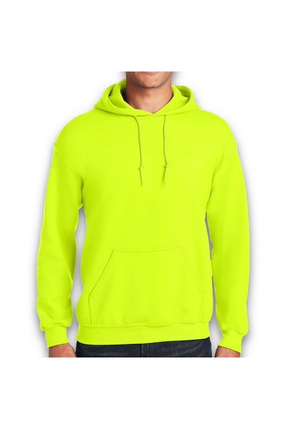 High Visibility Hoodie Sweatshirt with Pocket for Men Size-S | Soft Fleece 8oz Safety Green Hi Vis Work Pullover, Safety Reflective Hooded