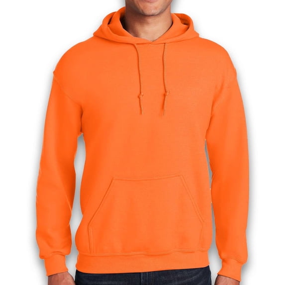 Gildan High Visibility Hoodie Sweatshirt with Pocket for Men Size-5XL | Soft Fleece 8oz Safety Orange Hi Vis Work Pullover, Safety Reflective Hooded