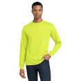 thumbnail image 1 of Gildan High Visibility Long Sleeve T-Shirt, Men's Crew Neck Safety Green Workwear, S, 1 of 5