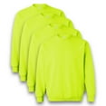 thumbnail image 1 of Gildan- High Visibility Safety Green Sweatshirt For Unisex | Heavy Blend Fleece Pullover Hi Vis Long Sleeve Sweatshirt, 8oz, 50/50 Cotton/Polyester, Size L, Pack Of 4, 1 of 6