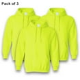 thumbnail image 1 of Gildan - High Visibility Safety Hoodie, 3 Pack Safety Green Hi Vis Work Pullover Hooded, 50/50 Cotton/Poly, 2XL, Heavy Blend Fleece 8 Oz Men, 1 of 6