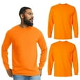 thumbnail image 1 of Gildan High Visibility Safety Long Sleeve Pocket T-Shirt Classic fit Plain Work Shirts (Safety Orange Pack 2, 3XL), 1 of 8