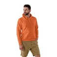thumbnail image 1 of High Visibility Safety Orange Hooded Sweatshirt For Men | 8oz, 50/50 Cotton/Polyester, Size S, Heavy Blend Fleece Pullover Hi Vis Hooded Cowl Neck, 1 of 6