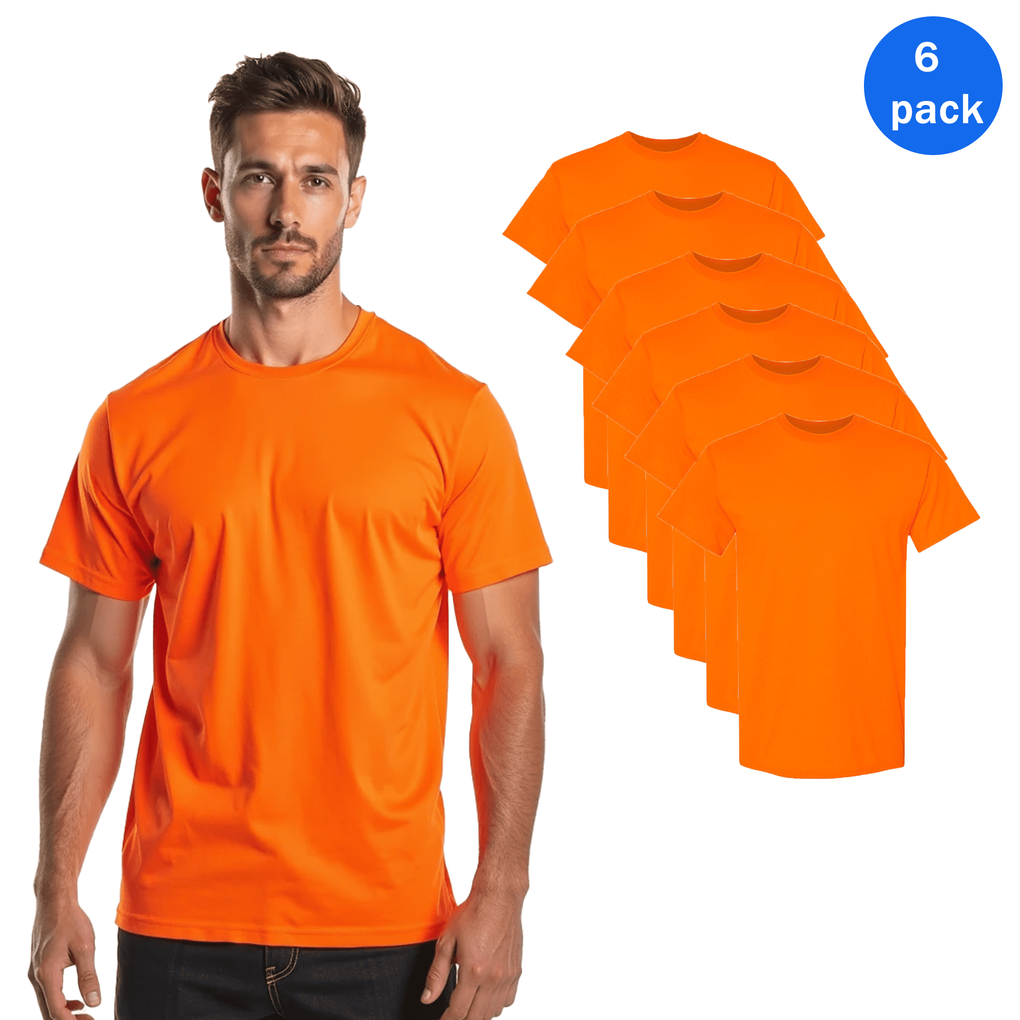 Gildan High Visibility Safety Orange T-Shirt for Work | Crew Neck