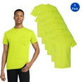 thumbnail image 1 of Gildan High Visibility Safety Pocket T-Shirt, Men's Short Sleeve Safety Green Work Tee, 6 Pack, S, 1 of 5