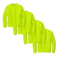 thumbnail image 1 of Gildan High Visibility Safety Sweatshirt for Adult, Heavy Blend Crewneck Fleece Hi Vis Reflective Green Sweatshirt 50/50 Cotton/Polyester Safety Work Sweater, 4 Pack Size – 4XL, 1 of 5