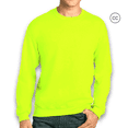 thumbnail image 1 of Gildan High Visibility Safety Sweatshirt for Men, Hi Vis Work Fleece 8 oz. Safety Green Crewneck Sweatshirt, Work Reflective, S, 1 of 6