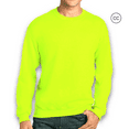 thumbnail image 1 of Gildan High Visibility Safety Sweatshirt for Men, Hi Vis Work Fleece 8 oz. Safety Green Crewneck Sweatshirt, Work Reflective, L, 1 of 6