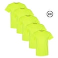 thumbnail image 1 of Gildan High Visibility Safety T-Shirt | 100% Heavy Cotton Shirt For Men, 5.3 oz Pack of 5 | Safety Green- L, 1 of 6