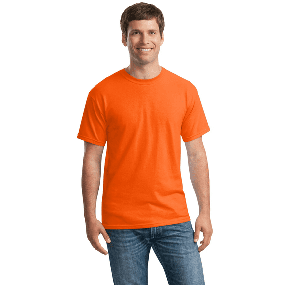 Gildan High Visibility Safety T-Shirt | Short Sleeve Shirts, Orange Color | Crew Neck Hi Vis Work Tee | 50% Cotton and 50% Polyester, Pack 1, Size-3XL