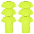 thumbnail image 1 of Gildan High Visibility Safety T-Shirt for Men Hi Vis Short Sleeve Work Reflective Shirts (Safety Green Pack 6, 2XL), 1 of 8