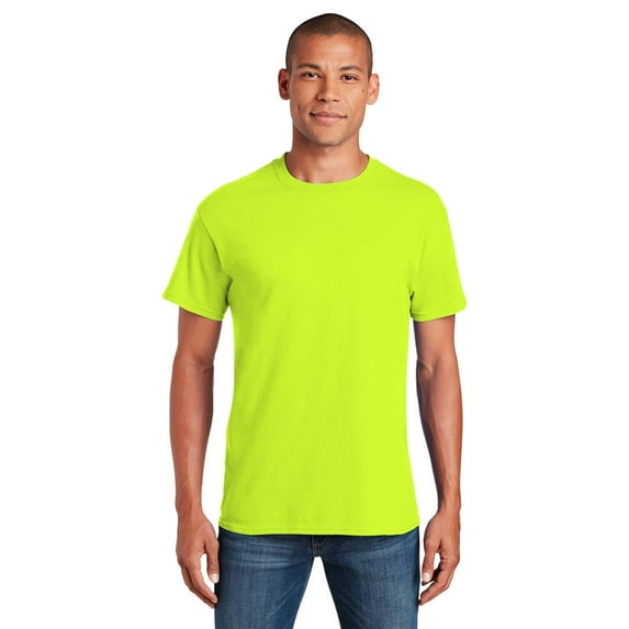 Gildan High Visibility Safety T-Shirt for Men, Hi-Vis Work Shirt, Safety Green, XL