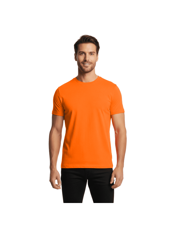 High Visibility Safety T-Shirt for Men, Hi-Vis Work Shirt, Safety Orange, M