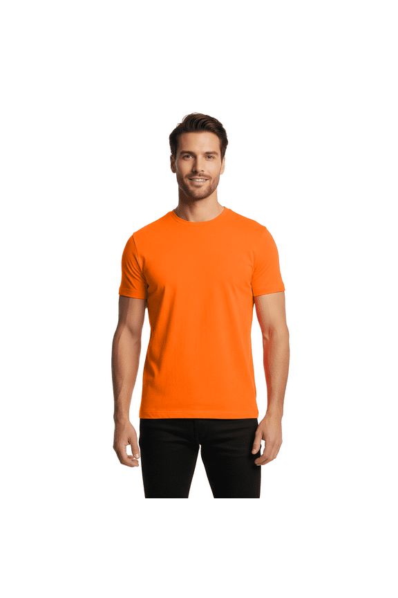 High Visibility Safety T-Shirt for Men, Hi-Vis Work Shirt, Safety Orange, XL
