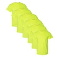thumbnail image 1 of Gildan High Visibility Safety T-Shirts, Hi Vis Dryblend Short Sleeve Tee, 50/50 Cotton/polyester, Pack of 6, Safety Green, M, 1 of 5