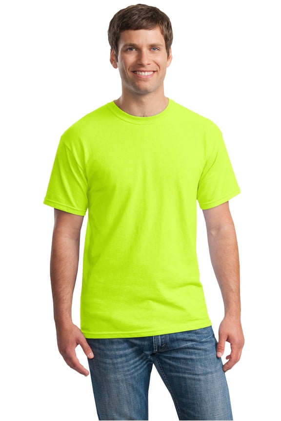 -High Visibility Safety Work T-Shirt| 50/50 Heavy Cotton & Polyester Safety Green Tee |5.3 oz |Size: 4XL